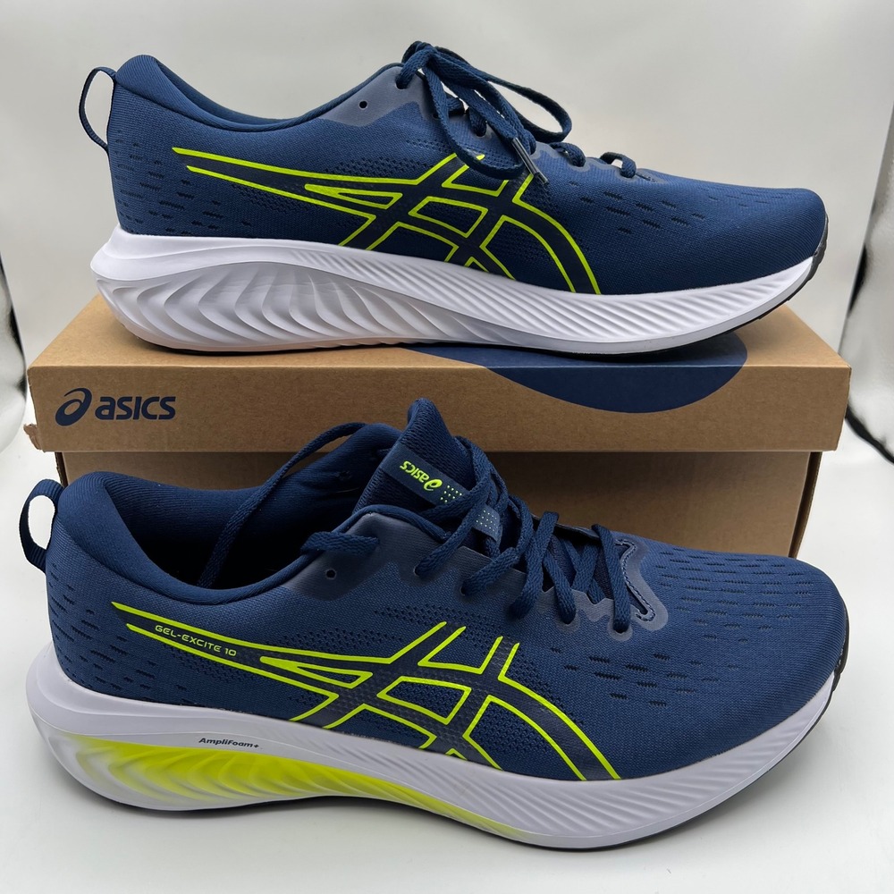 ASICS Gel-Excite 10 Sneakers Mens 13 Blue Expanse Safety Yellow Running Shoes